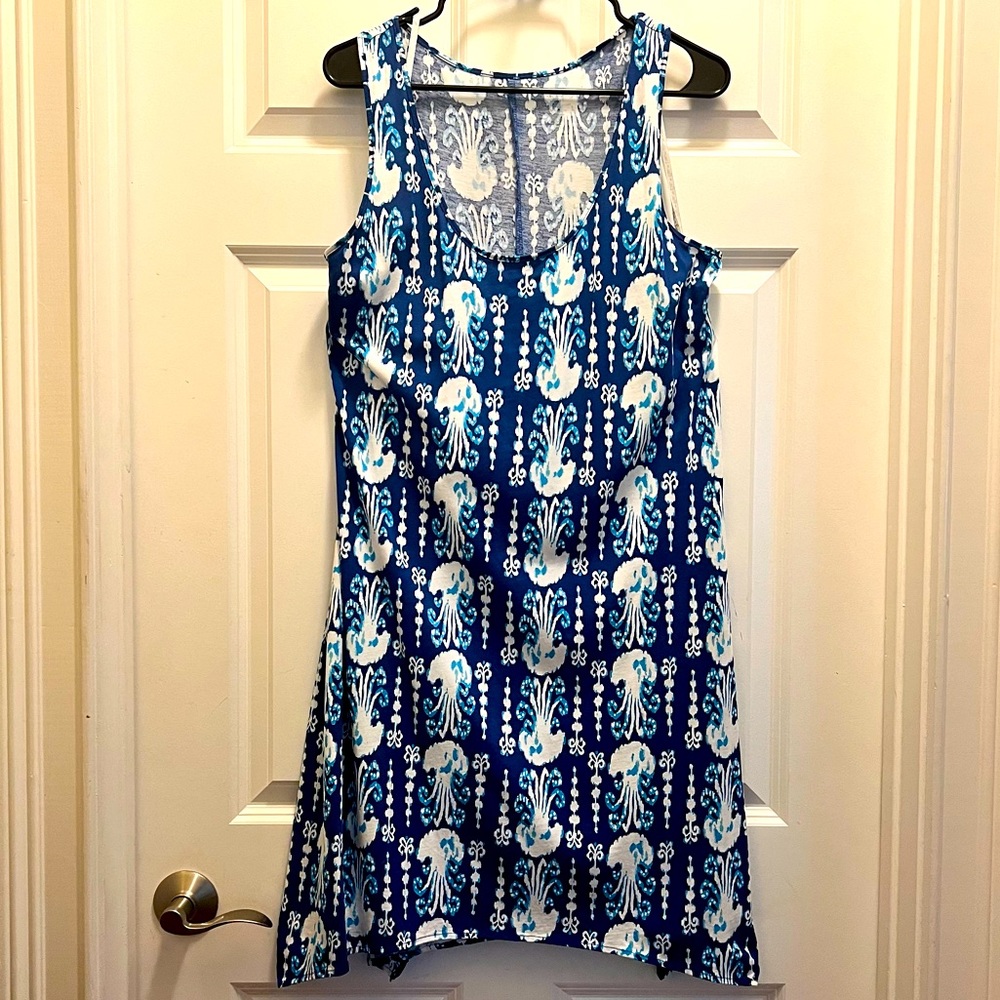 Lilly Pulitzer Melle Dress Indigo Blue *Get in Line* Size XL Nautical Vacation